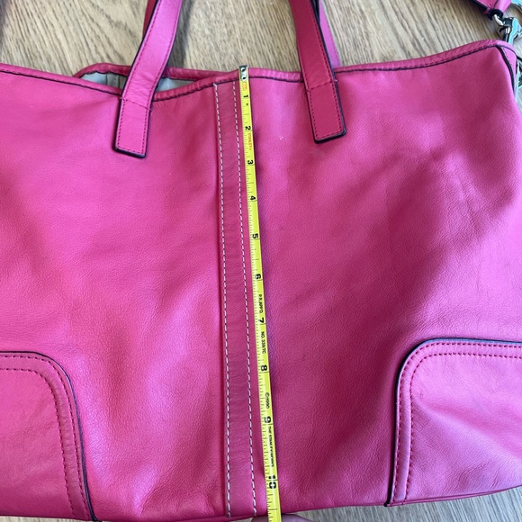 Coach Handbags - Coach Leather Tote Bag in Bright Pink